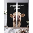 thumbnail image 4 of Funny Cow Sheer Curtains 108 Inches Long 2 Panels Set, Window Sheer Curtains for Living Room/Bedroom, Welcome To OUR Place Modern Retro Light Filtering Rod Pocket Curtain 52''x108''x2, 4 of 8