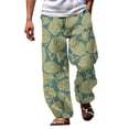 thumbnail image 3 of SNOWSONG Pants for Men, Sweatpants for Men Men's Linen Print Drawstring Casual Loose Straight Leg Pants, Baggy Pants Men, Halloween Pajamas, 1PC Pants, Navy M, 3 of 3