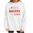 thumbnail image 3 of HOMBOM Womens Christmas Sweatshirt Ultra Soft Fleece Relaxed Fit Merry Print Crewneck Holiday Gift Festive Top, 3 of 8