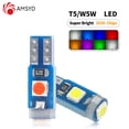 thumbnail image 2 of 10 bombillas LED T5 3030 3SMD para tablero de instrumentos de coche, sin errores CANBUS, para matrícula, decoración, CC 12 V, color blanco, ámbar y rojo, 2 of 5