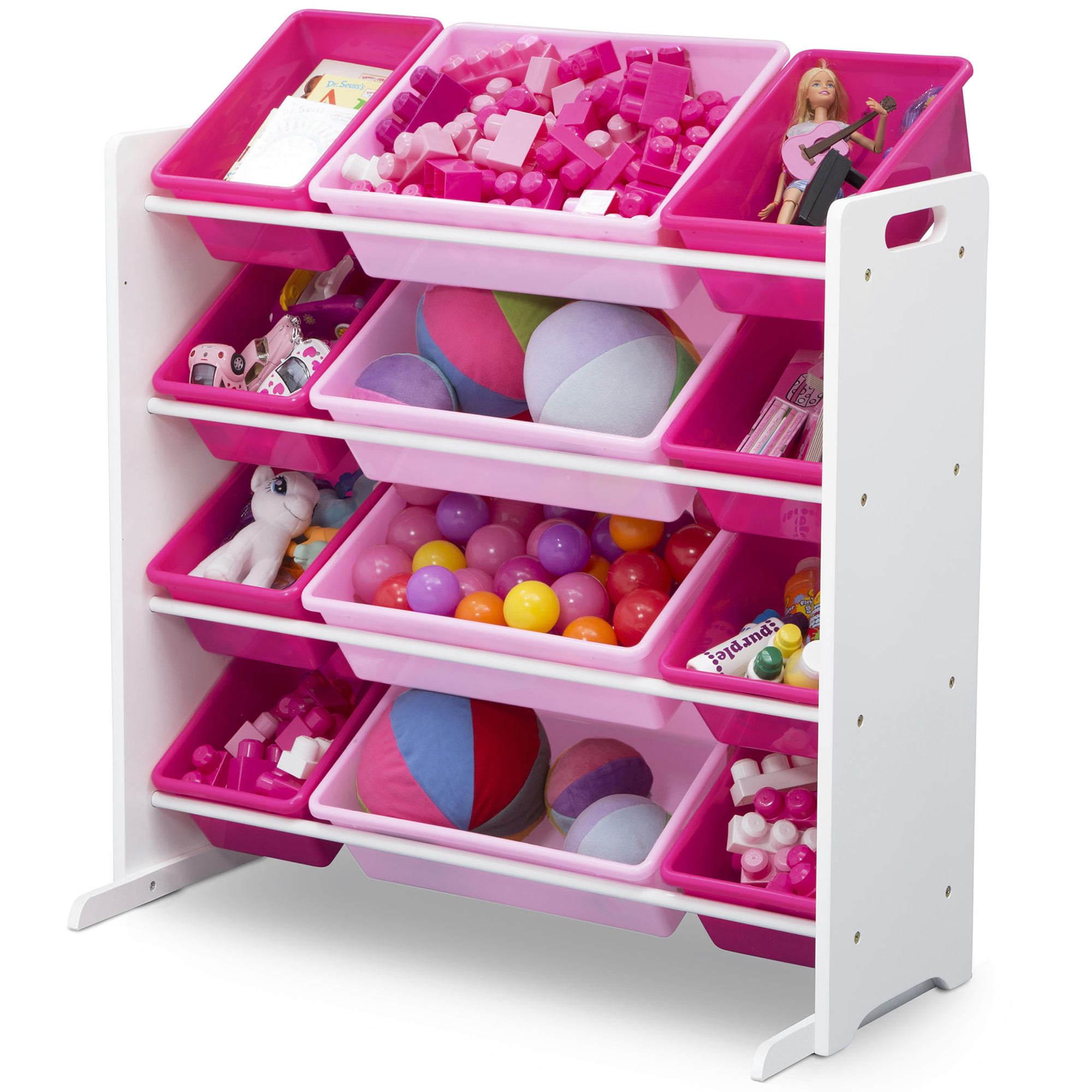 Children Kids Toy Storage Organizer 12 Plastic Bins Playroom
