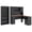 Antique Black, variant on Pemberly Row L Desk with Hutch and Bookcase in White and Gray - Engineered Wood