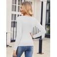 thumbnail image 5 of Zeagoo V Neck Long Sleeve Shirts for Women 2025 Slim Fitted Going Out Tops Basic Fall Winter Tee 2 Pack, 5 of 6