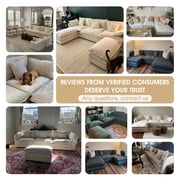BedLuxury 111.5 Modular Sectional Sofa with Movable Ottomans, U Shaped Cloud Couch for Living Room, 3-Seat, Beige