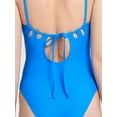 thumbnail image 3 of Time and Tru Women's Ribbed Tie Back One Piece Swimsuit with Tie Back, Sizes S-XL, 3 of 4
