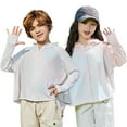 thumbnail image 2 of YTDSCS Teen Kids Hooded Sun Protection Jacket for Boys Girls Summer Dazzle Colour Sun Shirt Toddler Unisex UPF 50+ Rashguard Long Sleeves UV Protection Sunsuits for 3-14 Years, 2 of 7