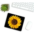 thumbnail image 4 of Sunflower Mouse Pad, Blossom Black and Yellow Customized Premium-Textured Mouse Mat,Washable Mousepads with Lycra Cloth, Non-Slip Rubber Base Small Mousepad, 9.5×7.9×0.12 inches, 4 of 6