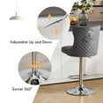 thumbnail image 5 of Velvet Bar Stools Set of 2 Modern Counter Height Bar Stools with Lion Pull Ring Tufted High Back, Nailhead Upholstered Barstools for Home Kitchen, Swivel Adjustable Stool Chair in Dark Grey, 5 of 9