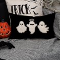 thumbnail image 4 of Halloween Pillow Covers 12x20 inch Happy Halloween Black and White Ghost Halloween Lumbar Pillow Covers Decorations Happy Halloween Sofa Bed Outdoor Car Decoration 019, 4 of 6