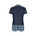 thumbnail image 2 of FAHXNVB Women's Pajama Set 2 Piece V Neck Short Sleeve Shirt with Plaid Boxer Shorts 2025 Summer Comfy Loose Pjs Lounge Sets, 2 of 5