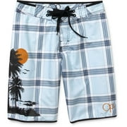 Angle View: Op - Men's Plaid Sunset Board Shorts