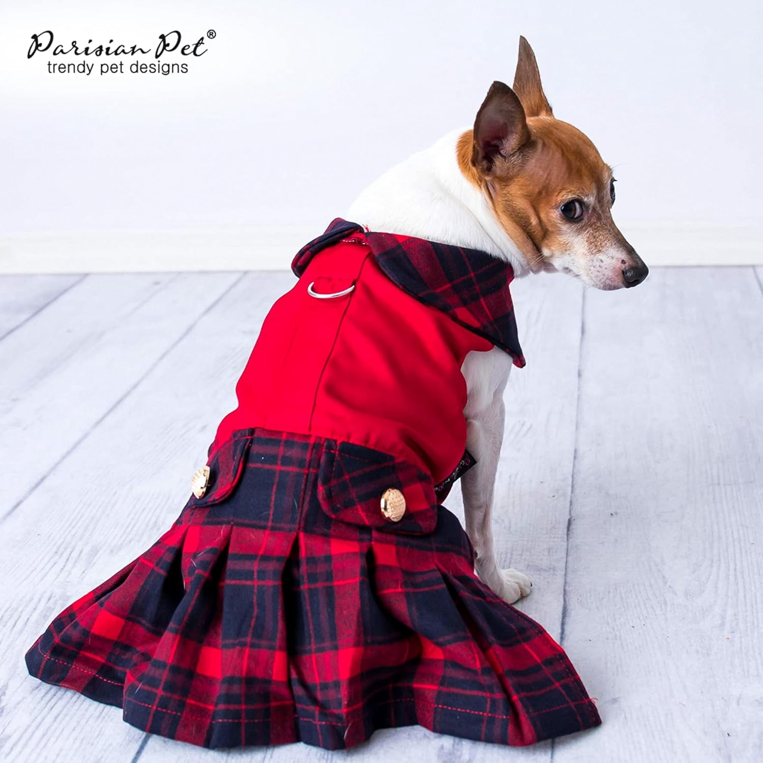 Parisian Pet Dog Dress - Scottish Red Dog Christmas Outfit - Stylish Dog Wedding Clothes - lightweight Party Puppy Dress - Dog Dresses for Large Dogs Girl - All Sizes Available - XL