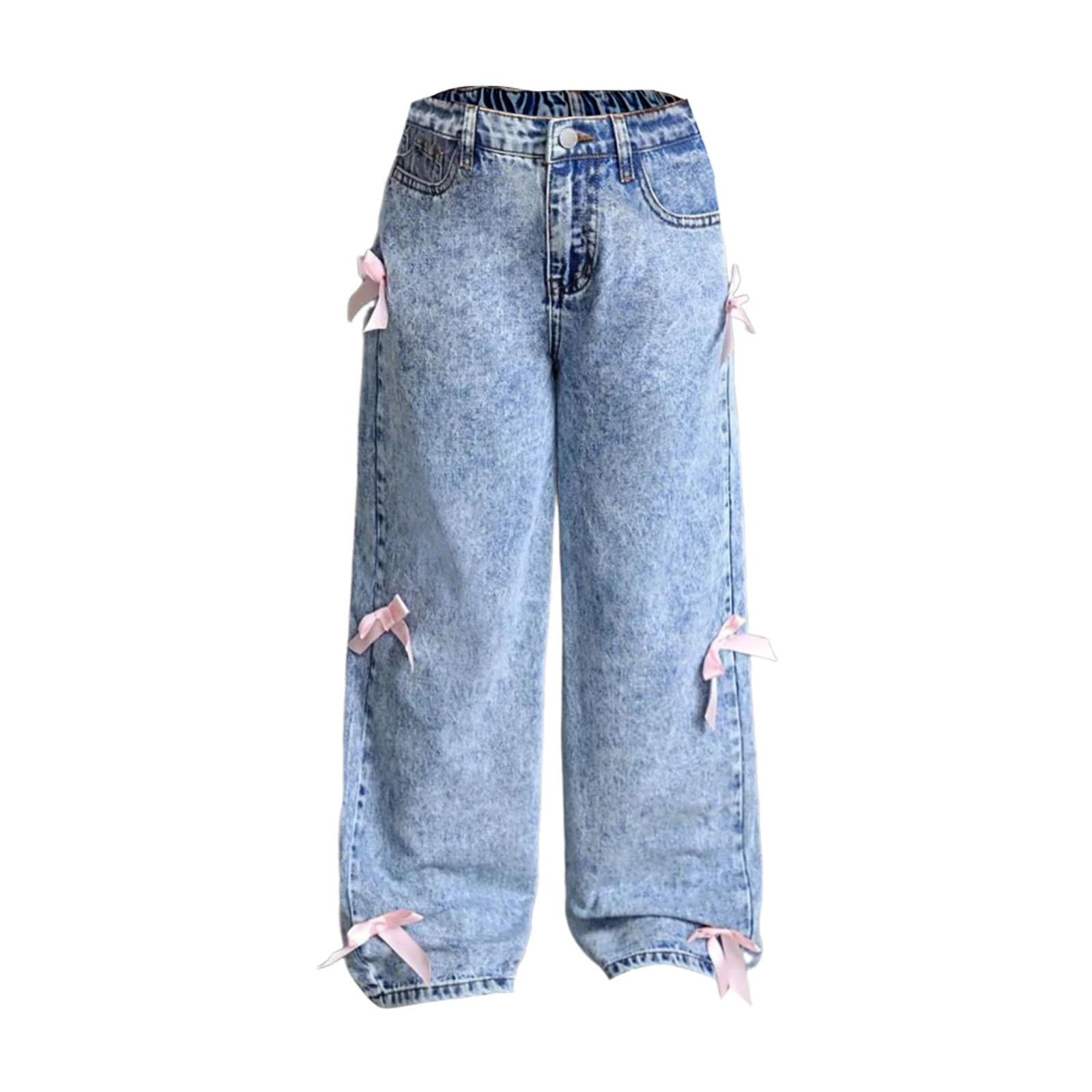 YESIMOLA High Waisted Wide Leg Jeans Girl Jeans Petite Flare Pants High Yoga Pants Warm Baby Clothes Infant Girl Clothes Gifts for Girls 8-10, Blue 12-13 Years