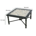 thumbnail image 5 of Benjara Antiquely Prepared Arabesque Square Cocktail Table, 5 of 6
