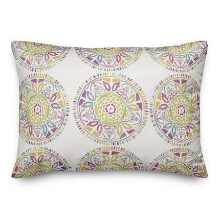 Creative Products Small Multicolored Pattern Medallions 14x20 Indoor / Outdoor Pillow