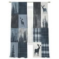 thumbnail image 7 of Vintage Miu Deer Sheer Curtains 108 inches Long 2 Panels Set Geometric Patchwork Plaid Abies Tiers Sheers Rod Pocket Small Window Short Curtains for Kitchen Cafe, Each 52" W x 108" L, 7 of 7