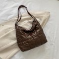 thumbnail image 3 of Bolsa de hombro informal con asa superior de nailon para mujerde compras acolchado (marrón oscuro) Likrtyny Para Estrenar, 3 of 9