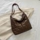 thumbnail image 4 of Bolso Hombro Informal Con Asa Superior Nailon para Mujer Bolso Compras Acolchado (marrón Oscuro), 4 of 9