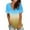 Blue, variant on ZKCCNUK Women's Fashion Gradient Printed Blouse V-neck Short Sleeve Loose T-shirt Tops Summer Plus Size Tops 2025