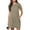 B Khaki, variant on Ygbgbb Women's Summer Casual Dress Short Sleeve Crewneck Tunic Tops Night Out Solid Mini Dress Lightweight Loungewear Dress with Pockets White S