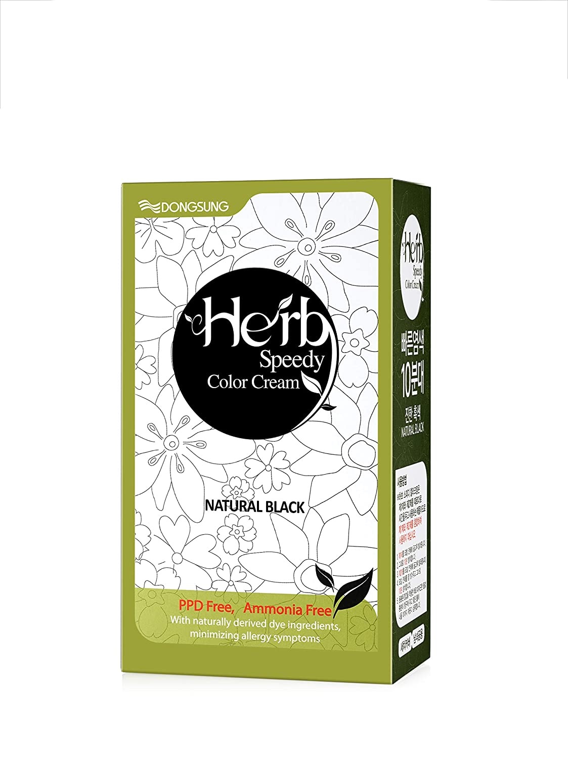 Dongsung Herb Speedy PPD Free, Ammonia Free Hair Dye Natural Black Hair