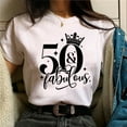 thumbnail image 6 of 50 Ans 50th Years Birthday t shirt women harajuku manga top female graphic comic clothes, 6 of 7