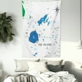 thumbnail image 3 of Fiji Tapestry, Mapping with Names Written Geographical Layout, Wall Hanging for Bedroom Living Room Dorm Decor, 40W X 60L Inches, Sea Blue Jade Green Pale Sky Blue and Dark Grey, by Ambesonne, 3 of 5