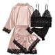 thumbnail image 2 of Conjunto de cuatro piezas de lencería sexy de Europa y Estados Unidos, pijama de talla grande, camisola sexy de encaje para mujer, 2 of 5