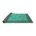 thumbnail image 2 of Ahgly Company Indoor Round Oriental Turquoise Blue Traditional Area Rugs, 5' Round, 2 of 4