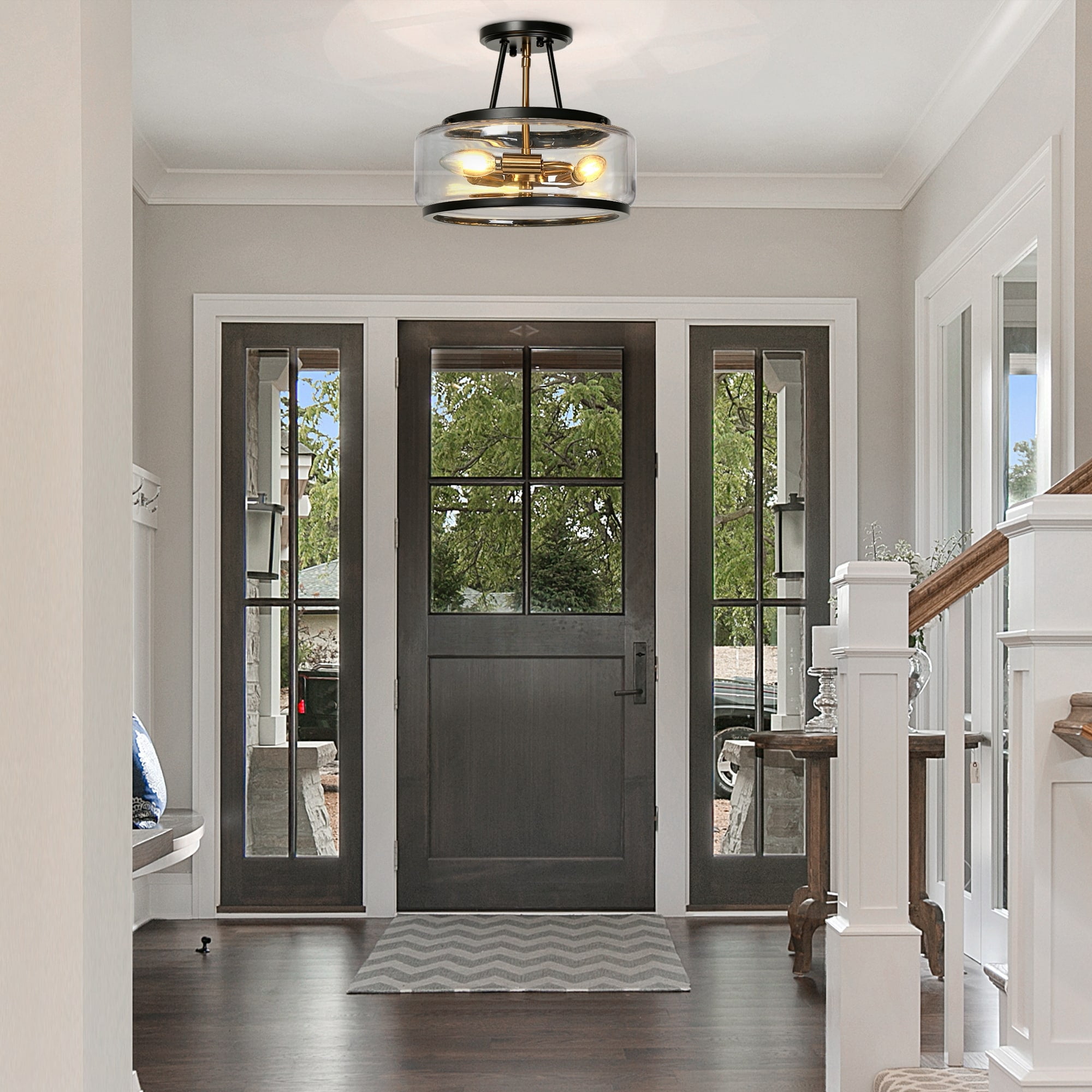 Semi flush on sale entryway light