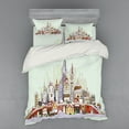 thumbnail image 2 of Ambesonne Christmas Bedding Set 3 Pcs, Xmas City Holiday, Twin XL, Pale Green Lavender, 2 of 3
