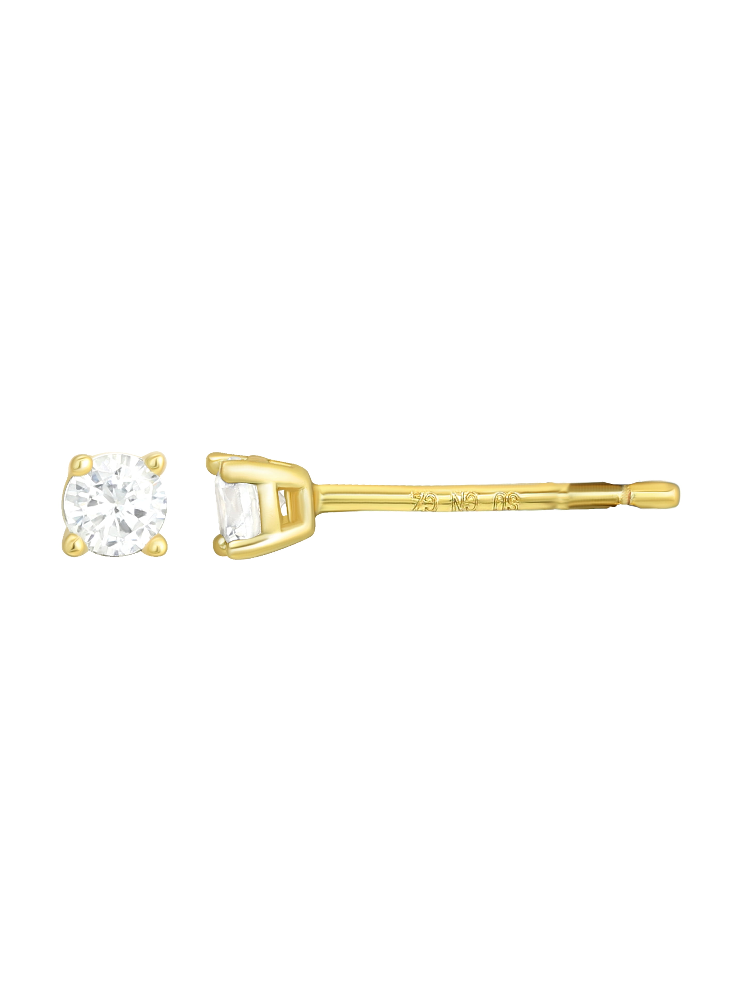 Believe by Brilliance Women's Four Pair Earring Set with Cuff in 14KT Gold Flash Plated Brass
