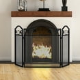 thumbnail image 4 of Costway 3 Panel Foldable Steel Fireplace Screen Spark Guard Fence for Baby & Pet Safe, 4 of 12