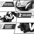 thumbnail image 3 of Wupuaait 2.4Ghz Transform Rc Cars 1:18 Scale Remote Control Car Transforming Robot, One-Button Deformation 360° Rotation Car Toy Gifts for Boys 3-12, Police, 3 of 6