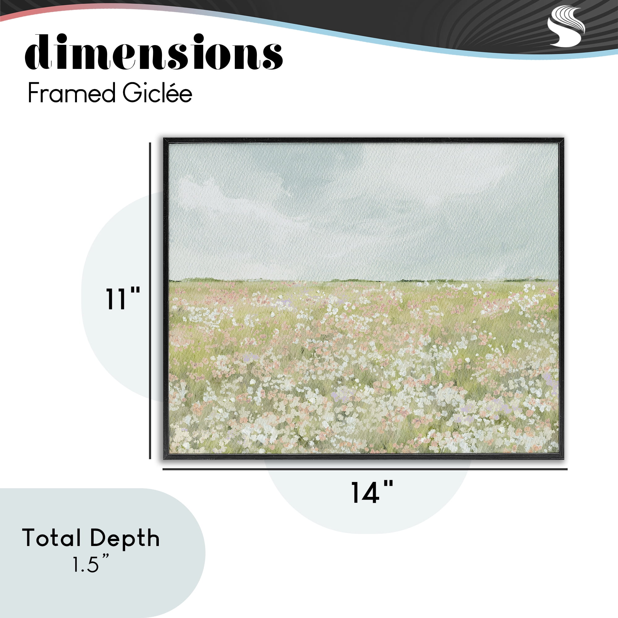 Stupell Industries Budding Field Scenery Black Framed Giclee Art, design by Leah Straatsma