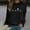 Black, variant on WILLBEST hoodie women Women's Print Long-sleeved Sweatshirt Casual Blouse Pullover  women shorts