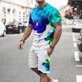 thumbnail image 2 of Hommes Imprimé Manches Courtes Décontracté Plage Manches Courtes Col Rond Blouses & Ensembles, 2 of 5