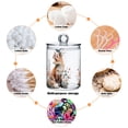 thumbnail image 3 of 2 PCS Plastic Storage Canister Clear with Lids Airtight Cotton Swabs Cans Bathroom Jar Floss Organizer Fox with A Bird, 3 of 6