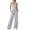 Grey, variant on Jumpsuit for Women, Strapless Waist Cinching Wide Leg, Double-Strap Sleeveless Top, Ruched Waist, Solid Color