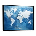 thumbnail image 2 of Designart "Majestic Blues On The World Map I" World Map Floater Framed Canvas Wall Art, 2 of 5