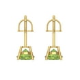 thumbnail image 4 of Clara Pucci 2Ct Natural Peridot Round Cut VVS1 Screw Back Stud 14k Solid hypoallergenic Gold Designer Earrings For August, 4 of 7