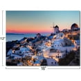 thumbnail image 2 of Santorini Island Wall Art Greece Nature Landscape Picture Canvas Prints Seascape in the Sunset Painting for Bathroom Bedroom Modern Framed Giclee Home Office Decor 12"x16" 1 Panel, 2 of 6