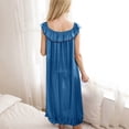 thumbnail image 4 of Annhoo Plus Size Nightgown for Women Casual Flowy Solid Color Square Neck Short Sleeve Sleep Dress Fashion Clothes, 4 of 8