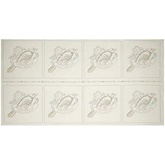 Robert Kaufman Birds of Liberty Digital Georgia 24x43" Panel White 100% Cotton Fabric sold by the panel