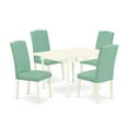 thumbnail image 2 of East West Furniture Monza 5-piece Wood Dining Set with Full Back Chairs in White, 2 of 5