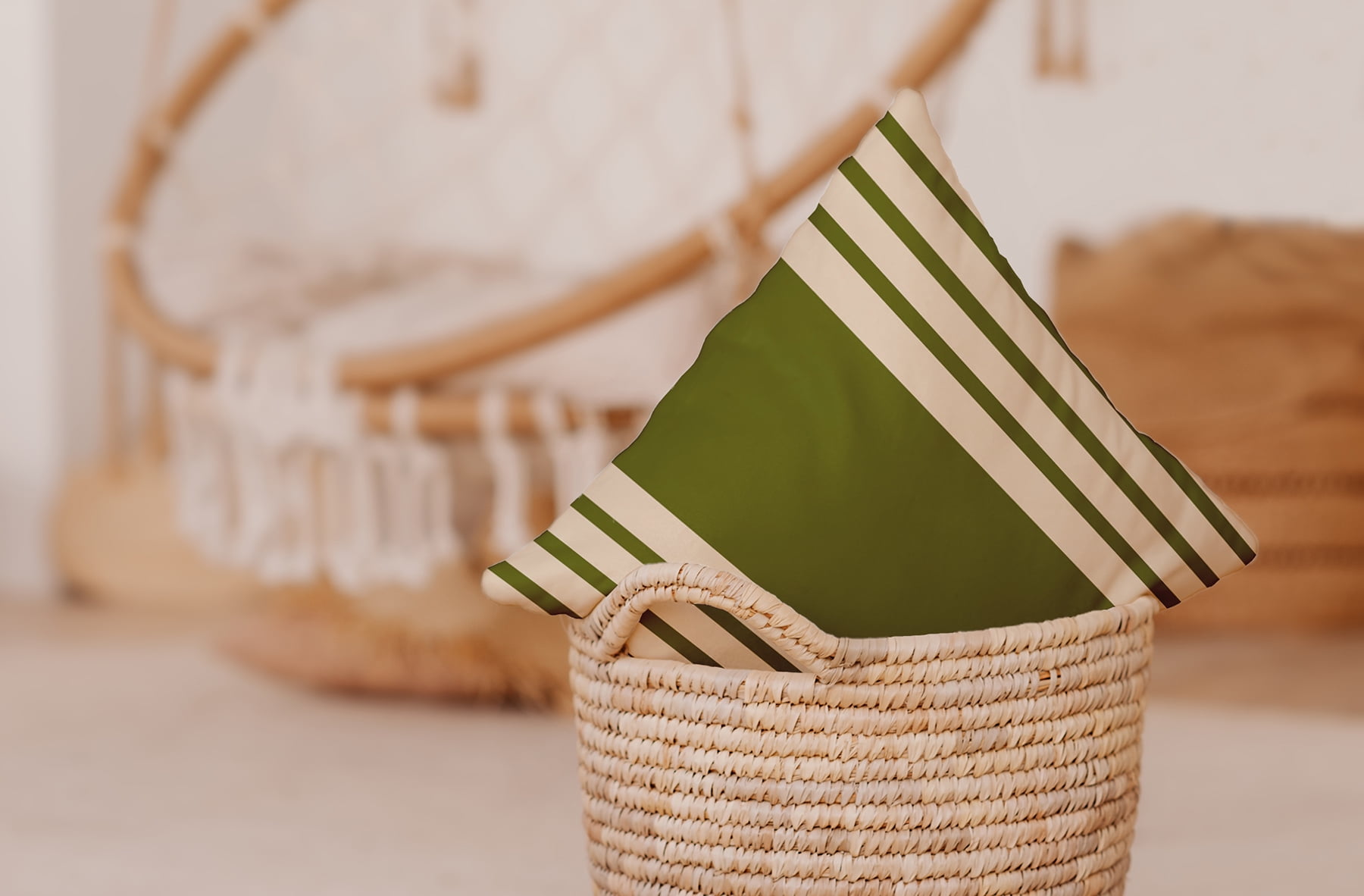 Simply Daisy 16" x 16" Stripe Decorative Throw Pillow, Olive