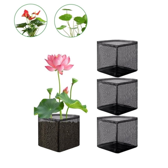 Aquatic Pond Planting Bags,QZS Water Lily Mesh Bags,Set of 4 Large Garden Supplies,Breathable Tomato Container for Vegetable Planting