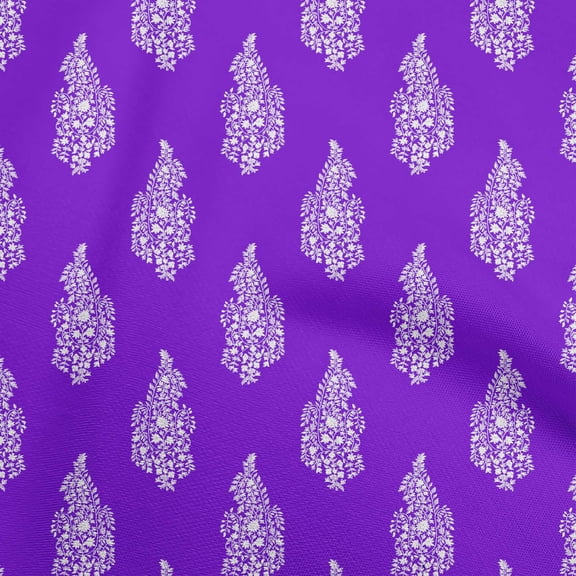 oneOone Rayon Medium Purple Fabric Block Quilting Supplies Print Sewing Fabric By The Yard 56 Inch Wide-LI
