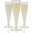 thumbnail image 1 of 30 Pack Plastic Champagne Flutes Disposable 4.5 Oz Gold Glitter Plastic Champagne Glasses Perfect for Wedding,Thanksgiving Day, Christmas, 1 of 5