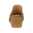 thumbnail image 2 of BLISSFUL STEP Women's Slide Mules Pointed Toe Chunky Heel Brown 9, 2 of 7